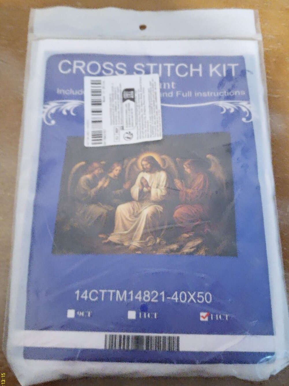 Cross Stitch Kit 14 count 40x50 finished Jesus and Angels